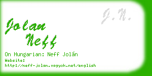 jolan neff business card